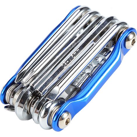 Kit 11 en 1 outil de réparation vélo transformable multifonction pliable de poche (1/5)