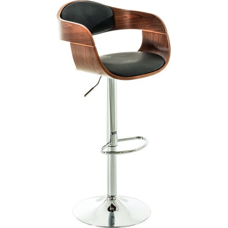 CLP – Tabouret de bar réglable 63-77 cm – Assise pivotante 360° – Rembourré similicuir – Piètement métal chromé – Charge max. 120 kg (1/10)