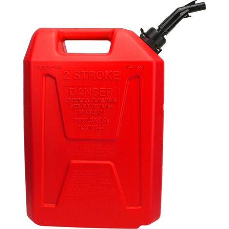 Bidon d'essence 20 L en PEHD antistatique à vidange automatique, rouge, pour le stockage d'essence et d'huile. Réservoir de carburant de secours. (1/5)