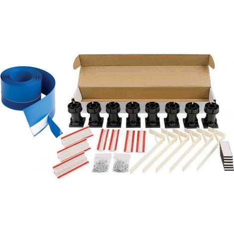 Easy Plumb Shower Tray Riser Leg Kit Adjustable + Seal Strip Quad Square Trays (1/4)