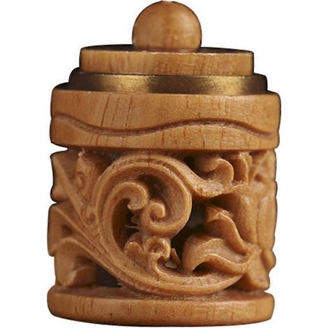 Boule parfumée en bois sculptée, flacon en bois, pendentif suspendu pour voiture-2.9x2.9x2.1cm (1/4)
