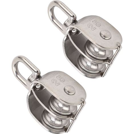 Poulie Double Acier Inoxydable M25 avec Roulement à Billes, Capacité 150kg pour Levage et Guidage (1/5)