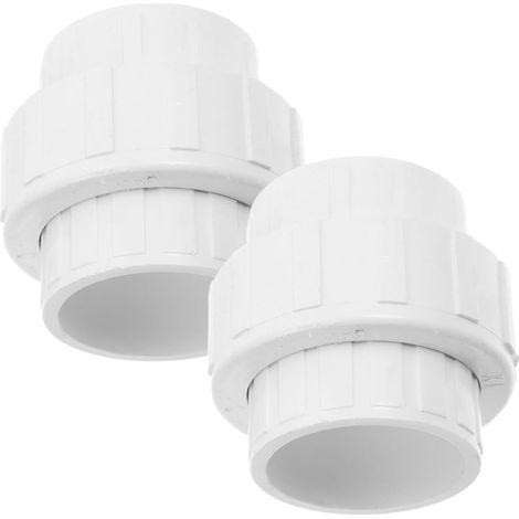 Raccord Union Pvc Blanc Coulissante Étanche 2 Pièces Joint Torique Epdm Accessoires en Plastique Solide pour Irrigation, Piscines et Plomberie Intérieure (1/5)