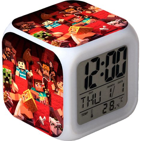 Digitaler Multifunktionswecker Minecraft-Wecker LED-Edition