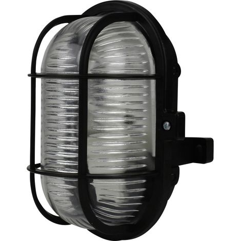 Ovalleuchte 60 Watt PVC-Korb schwarz Wand- & Deckenleuchten