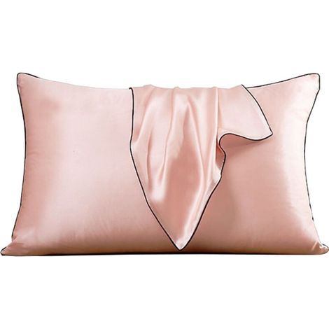 JSSEVN - The soft mulberry pure silk pillowcase covers the beauty of silk, 1pc Pink (1/4)