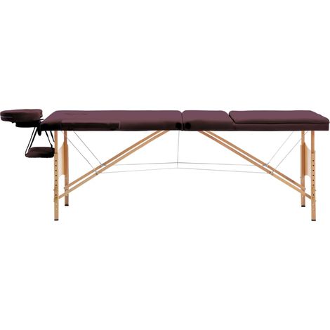 Table de massage pliable 3 zones Violet vin (1/5)