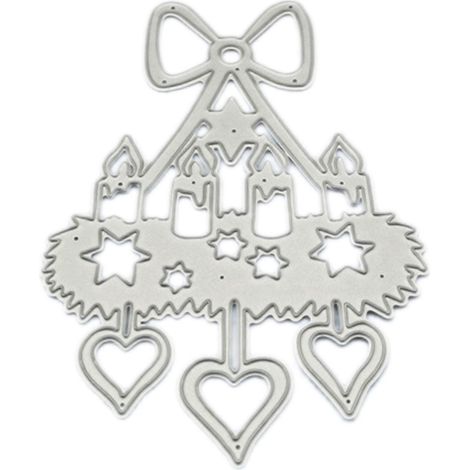 Metall-Stanzformen, Herz- und Kerzen-Stanzschablonen, DIY-Schneidevorlagen, Karten