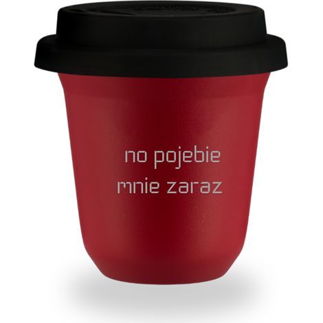 150 ml roter Becher „Nein, fick mich jetzt“, mit schwarzem Deckel
