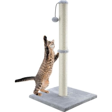40cm tall with premium natural sisal rope and interactive hanging ball for indoor cats (grey, 40cm) (1/5)