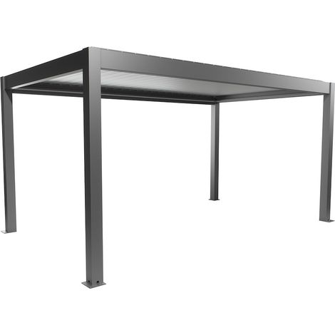 Pergola Gr. 5 x 3 quarzgrau/silber-metallic