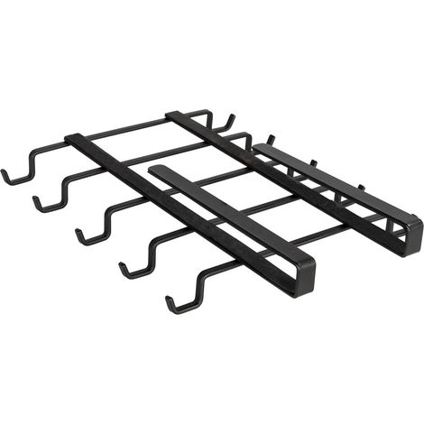 WENKO Schrankeinsatz Tassenhalter für 10 Tassen, für 10 Tassen, Schwarz, Metall schwarz