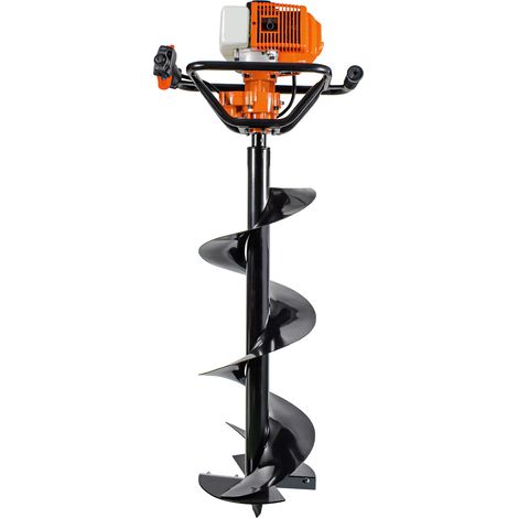 Boudech – Tarière thermique 72cc – Moteur 2 temps – Foret 300mm pour béton armé – Capacité réservoir 1,2L – 4.0Hp, 9000 tr/min