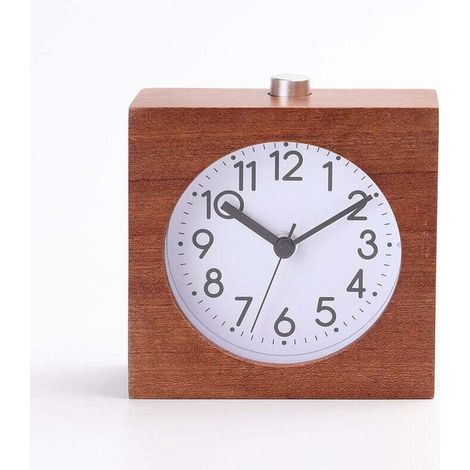 Horloge analogique silencieuse en bois, sans tic-tac, avec veilleuse rétroéclairée, fonctionne à piles, facile à utiliser XXW