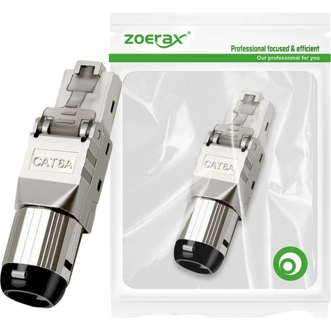 Conectores RJ45, alto rendimiento, amplia compatibilidad, CAT6A, 10 unidades (1/2)