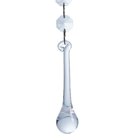 Pendentif Cristal Goutte De Pluie - Perles Octogonales - Pour Lustre Lampe Plafonnier Bougeoir - 10 Pièces (1/5)