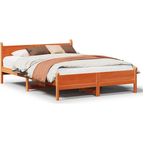 Maison Exclusive - Letto senza Materasso Marrone Cera 135x190 cm in Legno di Pino