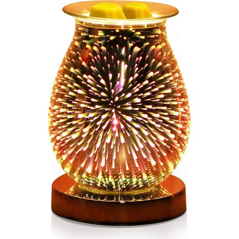 Brûleur à Huile Électrique en Verre, Brûleur Cire Parfumée 3D pour La Maison et Le Salon (1/5)