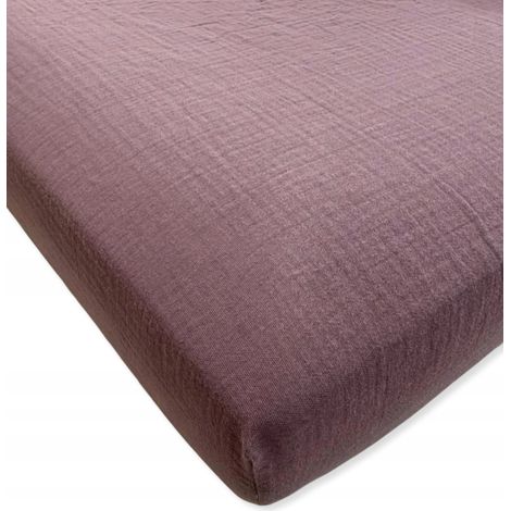Musselin-Spannbettlaken 120x60, polnisches Produkt, Pflaume