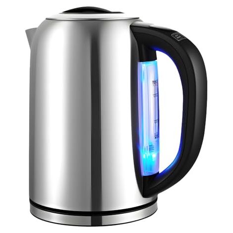 Bouilloire réglable température (45°C-90°C) 1,7L en inox, Théière électrique 100% sans BPA, LED, fonction maintien au chaud (1/5)