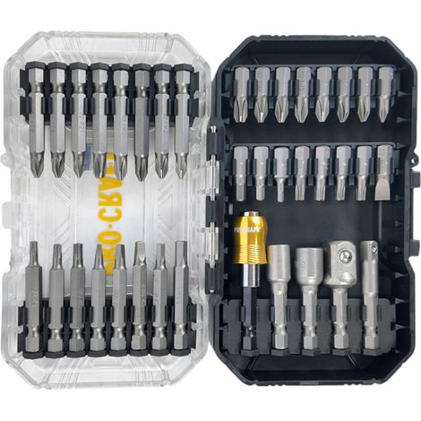 Juego de puntas Procraft BS-37 de 37 piezas, acero S2 Phillips / Pozidriv / Torx / Hex / ranura / cuadrado