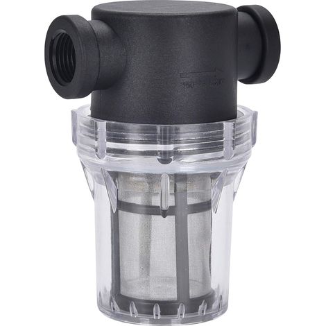 Accessorio per idropulitrice, filtro per acqua, filtro per tubo flessibile filettato G1/2, copertura in nylon PA66, ciotola in PC, maglia in acciaio inossidabile 304 (filtro per acqua femmina 80)