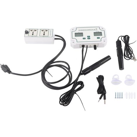 Testeur Qualité Eau pH EC Temp WiFi 3-en-1 Sonde Séparée Contrôle APP Tuya Surveillance Distance Compatible Prise US 110V (1/5)