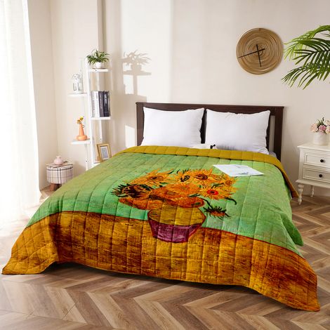 Trapuntino Matrimoniale Stampa Digitale Primavera Estate Copriletto Coperta Leggera Trapunta Primaverile Due Piazze Dis5Opere