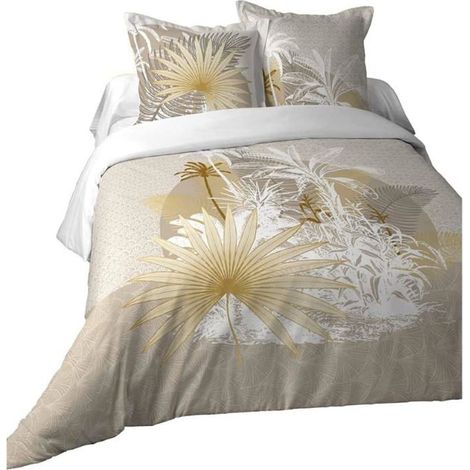 Housse de couette Maldives en duvet 240 x 220 cm et 2 taies d'oreiller 63 x 63 cm, 100 % coton, fil 57 fils/cm², certifié (1/5)