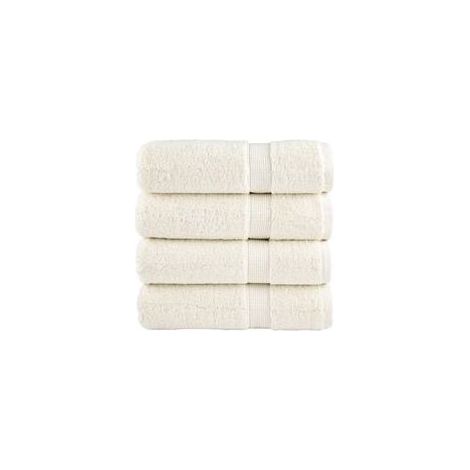 Serviettes de douche haut de gamme SOLUND, lot de 4, blanc crème, 70 x 140 cm, 600 g/m² Crezuo (1/4)