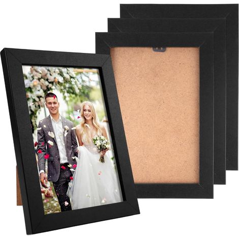Lot de 4 Petit Cadre Photo 10x15,Cadre Photo Noir avec Couche de Protection en Verre Acrylique,Cadres Photo pour Décoration et l'exposition,Peut être Accroché au Mur ou Posé sur la Table (1/5)