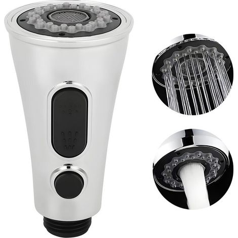 Faucet Extender,Kitchen Faucet Sprayer Head ABS Chrome Convenient Pull Down Sink Spray Nozzle for Home Use - Dual mode (1/5)