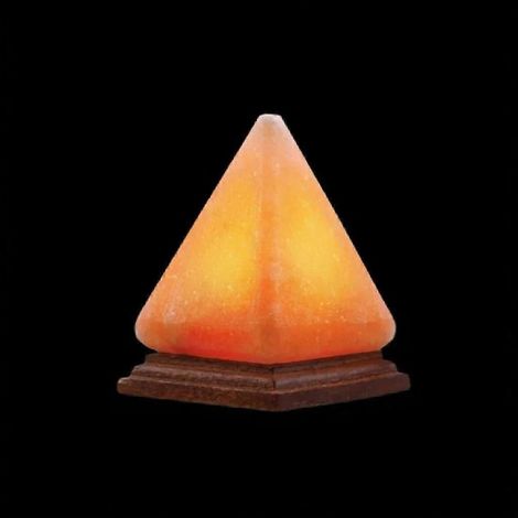 Tragbare Pyramiden-Salzlampe aus rosa Himalaya-Salz, farbwechselnde LED mit USB-Anschluss, 7 Stimmungsfarben und warmes Licht, Massivholzsockel für Wohnzimmer, Schlafzimmer und Büro (1/2)