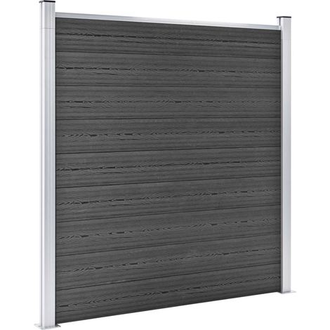 Panneau de clôture de Jardin,design simple WPC 180x186 cm Noir -45222 (1/5)