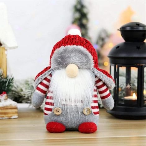 Peluche Père Noël, Peluche Père Noël faite main, Ornement en peluche lutin de Noël (1/3)