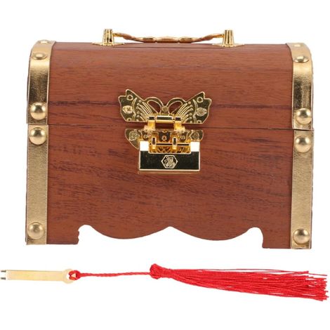Tirelire Bois Vintage avec Serrure Boîte à Monnaie pour Garçon Fille Coffret Épargne Rangement Décoratif (1/5)