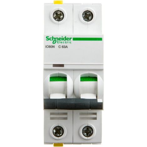 Interruptor automático 2P C 63A 6kA CA iC60N-C63-2 Acti9 A9F04263