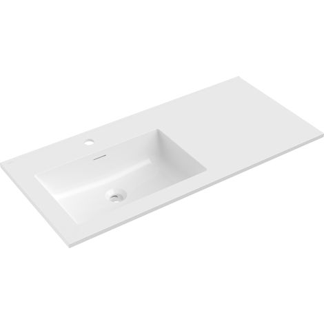 Mexen Otis lavabo empotrado en encimera izquierda 101 x 46,5 cm, blanco brillante - 25181000L (1/3)