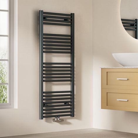 EMKE Radiatore da Bagno, Acciaio Inox, Acqua Calda, 1200 x 500 mm Antracite (1/5)
