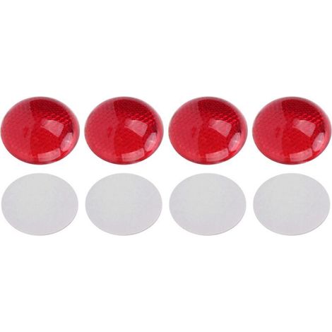 RÉFLECTEUR ROUGE ROND DÉCORATION 3 DIMENSIONS AUTOCOLLANT RÉFLÉCHISSANT DE POUR AUTOMOBILE MOTO