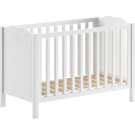 Lit Bébé "Amori" 60x120cm Blanc (1/4)