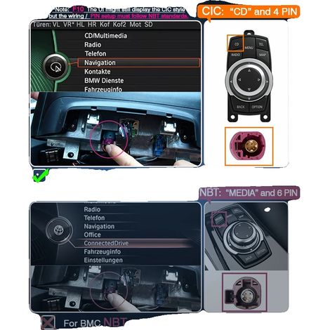 Sistema CarPlay/Android Auto, compatible con BMW EVO, conectividad inalámbrica, instalación plug-and-play, para BMW CIC. (1/2)