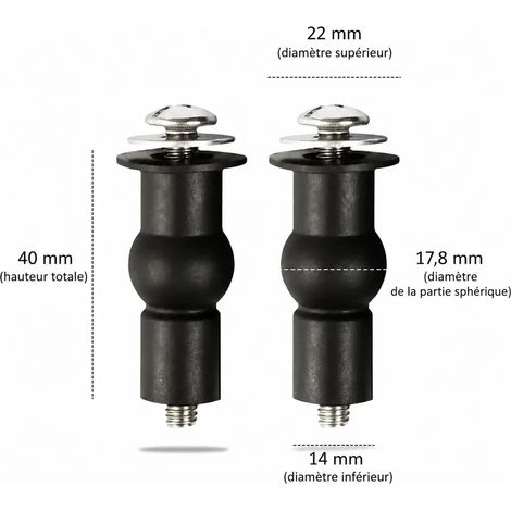 Kit de fixation universel pour abattant WC montage par le haut en acier inoxydable réf 5839 95 g – Livraison gratuite