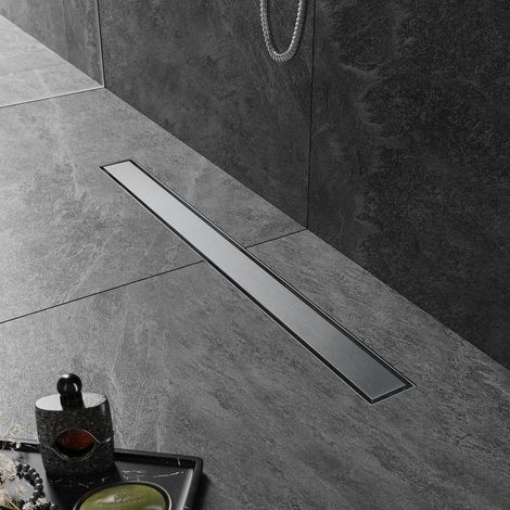 SIRHONA Caniveau Douche Italienne 80cm à carreler, Siphon de Sol Douche Modèle 2 en 1, Acier Inoxydable (1/5)