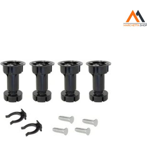 CONF 4 PIEDINI H150 ATTACCO FISSO + 2 CLIP PER ZOCCOLO PVC
