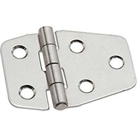 Cerniere per nautica a biscotto asimmetriche in acciaio inox art.852 - mm.40x55x1,5 - 24 pz
