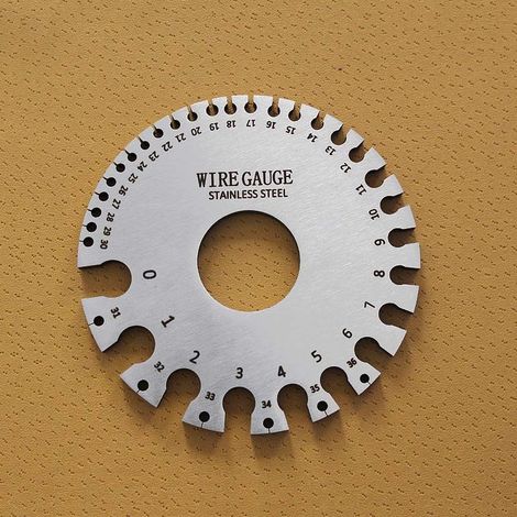Gabarit de jauge de diamètre de fil standard américain en acier inoxydable, jauge d'inspection de soudure, jauge d'épaisseur de fil, jauge de soudage de fil (jauge de diamètre de fil circulaire standa (1/5)