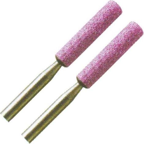 PG MINI - 2 MOLE CILINDRICHE ABRASIVE PER AFFILATURA CATENE MINI POGGI - COLORE ROSSO RUBINO 4,0x19