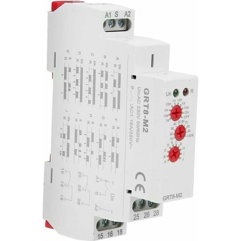 Relé de retardo de tiempo multifunción GRT8-M2, 10 funciones, CA 220 V, para montaje en riel DIN (1/5)