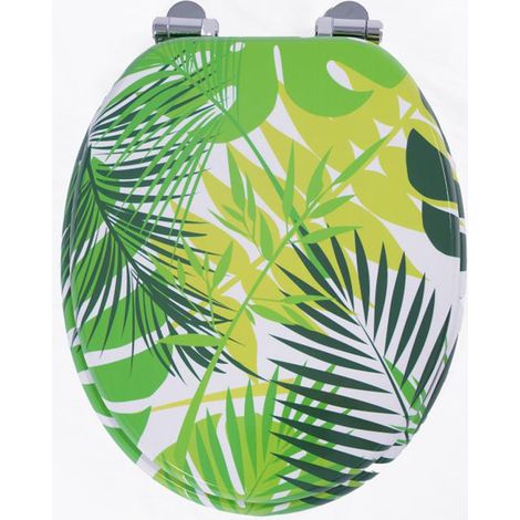 Homseat MDF Toilet Seat with Soft Close function, Tropical Leaves (1/5)